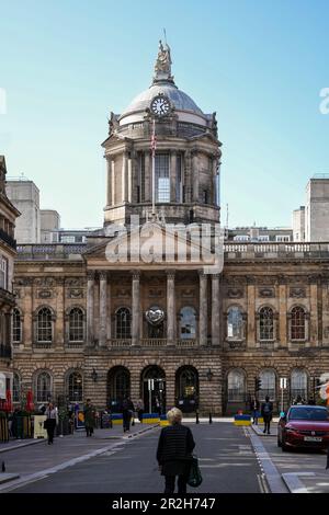 Liverpool Town Hall Gebäude mit der Statue der römischen Göttin Minerva auf der Kuppel Stockfoto