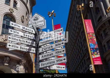 Schwesterstadt auf der Market Street, San Francisco, Kalifornien, USA Stockfoto