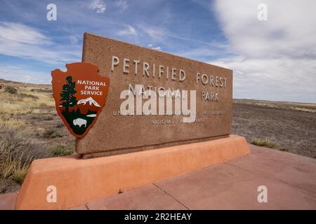 Petrified Forest National Park ist ein amerikanischer Nationalpark im Nordosten Arizonas. Stockfoto