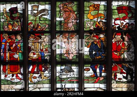 Buntglasfenster der Frauenkirche, München, Oberbayern, Bayern, Deutschland Stockfoto