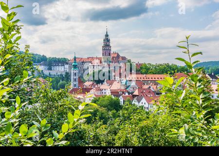 Altstadt und Burg von Cesky Krumlov, Südböhmen, Tschechische Republik Stockfoto