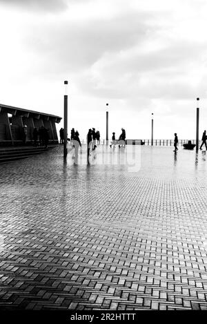 Wenduine Beach in Belgien an einem stürmischen Tag Stockfoto