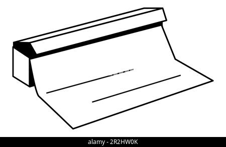 Symbol aus Aluminiumfolie. Rolle Aluminiumfolie zum Kochen. Flacher Stil. Stockfoto