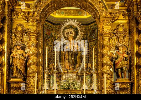 Madonna der Gemeindekirche Santa María Magdalena in Sevilla, Andalusien, Spanien Stockfoto