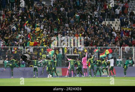 Algier. 20. Mai 2023. Senegals Spieler feiern nach dem U17. Endrunde des Africa Cup of Nations zwischen Senegal und Marokko im Nelson Mandela Stadium in Algier, Algerien, am 19. Mai 2023. Kredit: Xinhua/Alamy Live News Stockfoto