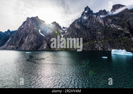 Landschaft in Prins Christian Sund, Kujalleq Municipality, Nanortalik, Grönland Stockfoto