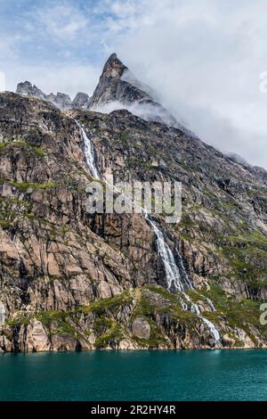 Landschaft in Prins Christian Sund, Kujalleq Municipality, Nanortalik, Grönland Stockfoto