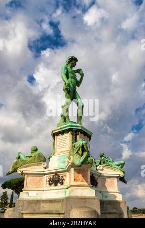 Michelangelos David piazzale Michelangelo, Florenz, Toskana, Italien. Stockfoto