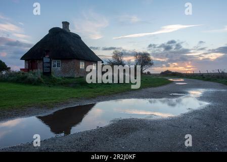 Toftum Skole, Dänemark&39;s kleinste und älteste Schule, Vadehavet Nationalpark, Rømø Insel, Syddanmark, Dänemark Stockfoto