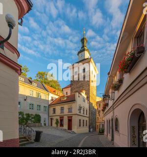 Cerna vez (Schwarzer Turm), Loket, Tschechische Republik (Tschechien), Europa Stockfoto