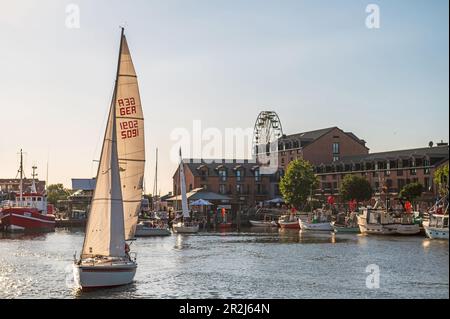 Segelboote im Hafen von Heiligenhafen, Ostholstein, Schleswig-Holstein, Deutschland Stockfoto