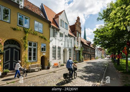 Historische Wohngebäude, Altstadt, Lübeck, Schleswig-Holstein, Deutschland Stockfoto