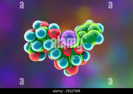 Molekularmodell von Amygdalin, Illustration Stockfoto