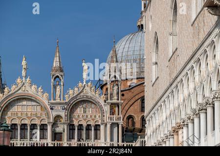 Palazzo Ducale und Basilika di San Marco, UNESCO-Weltkulturerbe, Venedig, Venetien, Italien, Europa Stockfoto