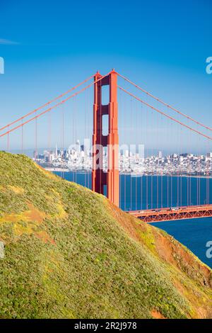 Die berühmte Golden Gate Brudge in San Francisco. Stockfoto