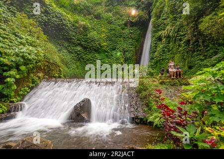 Blick auf Melanting Wasserfall, Kabupaten Buleleng, Gobleg, Bali, Indonesien, Südostasien, Asien Stockfoto