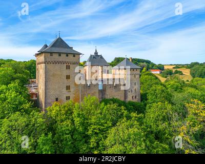 Chateau Malbrouck in Manderen, Moselle, Lothringen, Grand Est, Elsass-Champagne-Ardenne-Lothringen, Frankreich Stockfoto