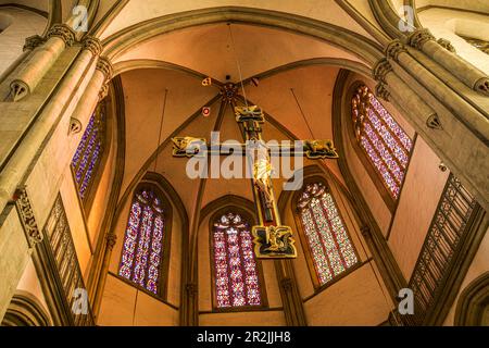 Triumphkreuz im Chorgewölbe der Marktkirche Marien, Osnabrück, Niedersachsen, Deutschland Stockfoto