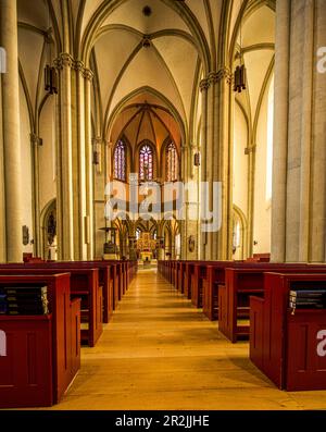 Innenseite der Marktkirche St. Marien in der Altstadt von Osnabrueck, Niedersachsen, Deutschland Stockfoto