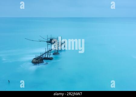 Costa dei Trabocchi in Marina di San Vito, Trabocco, Chieti, Abruzzen, Italien, Europa Stockfoto