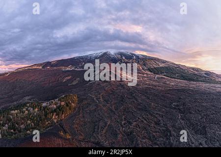 Morgenstimmung auf dem Ätna, Catania, Sizilien, Italien, Europa Stockfoto