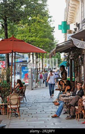 Café in der Rue de Turbigo, Paris, Frankreich, Europa Stockfoto