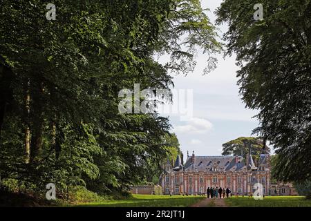 Schloss und Jardin Potager de Miromesnil, Tourville-Sur-Arques, Seine-Maritime, Normandie, Frankreich Stockfoto