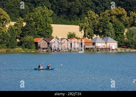 Kanu am Ammersee, Upper Bavaria, Bavaria, Germany Stockfoto