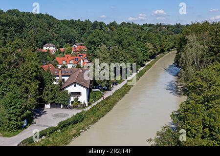 Isar-Kanal, Grosshesselohe, München, Upper Bavaria, Bavaria, Germany Stockfoto