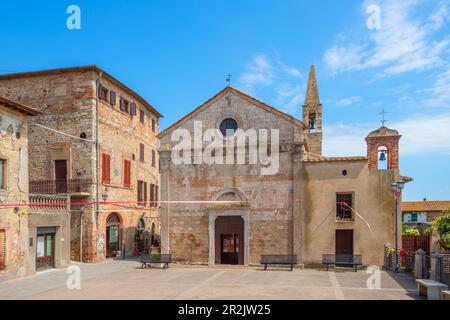 Kirche Chiesa di San Giovanni Battista, Magliano in Toscana, Maremma, Provinz Grosseto, Toscana, Italien Stockfoto