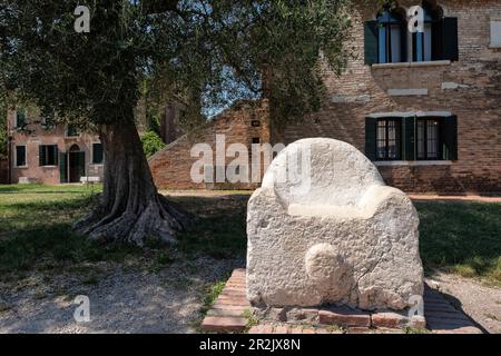 Museo Di Torcello, Thron von Attila, in der Nähe von Venedig, Ventien, Adria, Italien, Europa Stockfoto