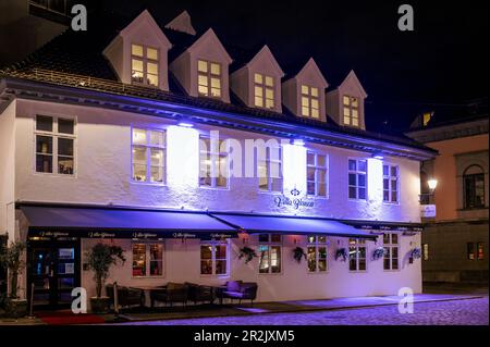 Abendstimmung in der Altstadt, Bergen, UNESCO-Weltkulturerbe, Hordaland, Norwegen, Europa Stockfoto