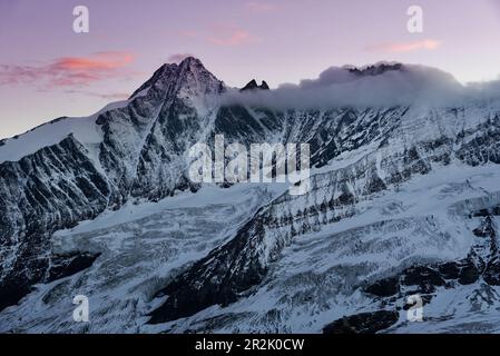 Der Großglockner von der Oberwalderhütte aus gesehen, Nationalpark hohe Tauern, Kärnten, Österreich Stockfoto