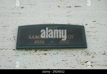 Los Angeles, Kalifornien, USA 18. Mai 2023 Attorney Sam Brody Grave in Garden of Memories, Court of Honor im Hillside Memorial Park am 18. Mai 2023 in Culver City, Los Angeles, Kalifornien, USA. Er war Anwalt und wurde bei einem Autounfall mit Jayne Mansfield getötet. Foto: Barry King/Alamy Stock Photo Stockfoto