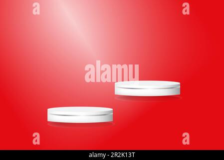 3D Hintergrundprodukte präsentieren Podium mit Plattform geometrische Plattform mit Kreisüberlappung, Kosmetikprodukt auf Podium 3D. EPS10-Vektor. Stock Vektor