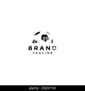 Silhouetten-Logo-Design des Halbfußballs. Einfaches Silhouetten-Logo des Halbfußballs, das der Kuppel des Stadiongebäudes ähnelt. Stock Vektor