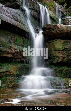 Im mittleren Teil der Margarethenschlucht, Naturpark Neckartal-Odenwald, Baden-Württemberg, Neckar, Deutschland. Stockfoto