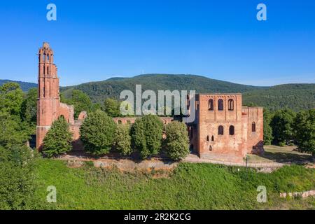 Luftaufnahme der Klosterruine Limburg, Pfälzer Weinstraße, Bad Durkheim, Rheinland-Pfalz, Deutschland Stockfoto