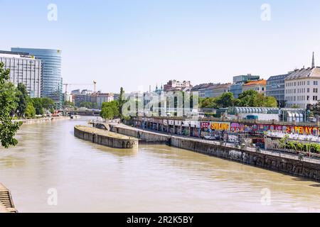 Wien, Wiener Donaukanal, Graffiti Stockfoto