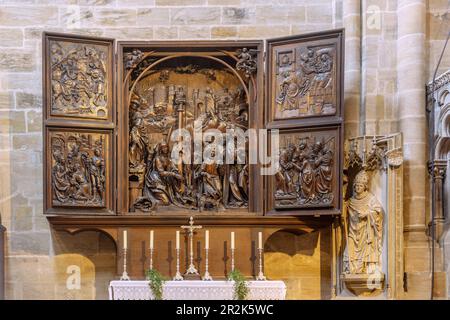 Bamberg; Bamberger Dom zu St. Peter und St. Georg; Veit Stoss Altar Stockfoto