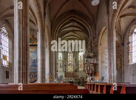 Königsberg in Bayern; Evangelisch-Lutherische Marienkirche, innen Stockfoto