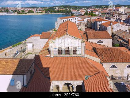Porec, die Basilika von Phrasius, Blick vom Glockenturm Stockfoto