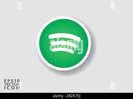 Spotify Logo-Vektor ist eine stilisierte Darstellung des Logos für die beliebte Social-Media-App. Das Design ist einfach, sauber und modern Stock Vektor