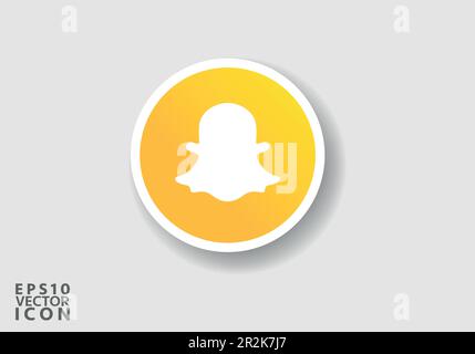 Der Vektor des Snapchat-Logos ist eine stilisierte Darstellung des Logos für die beliebte Social-Media-App. Das Design ist einfach, sauber und modern Stock Vektor