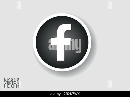 Der Vektor des Facebook-Logos ist eine stilisierte Darstellung des Logos für die beliebte Social-Media-App. Das Design ist einfach, sauber und modern Stock Vektor