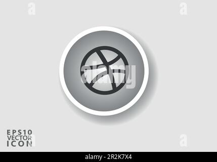 Dribbble Logo-Vektor ist eine stilisierte Darstellung des Logos für die beliebte Social-Media-App. Das Design ist einfach, sauber und modern Stock Vektor