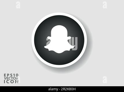 Der Vektor des Snapchat-Logos ist eine stilisierte Darstellung des Logos für die beliebte Social-Media-App. Das Design ist einfach, sauber und modern Stock Vektor