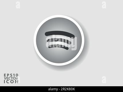 Spotify Logo-Vektor ist eine stilisierte Darstellung des Logos für die beliebte Social-Media-App. Das Design ist einfach, sauber und modern Stock Vektor