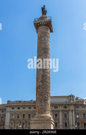 Rom, Piazza Colonna, Ehrensäule für Kaiser Marcus Aurelius Stockfoto
