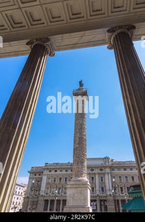 Rom, Piazza Colonna, Ehrensäule für Kaiser Marcus Aurelius Stockfoto